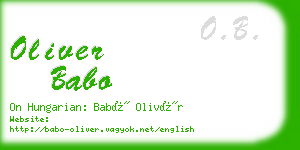 oliver babo business card